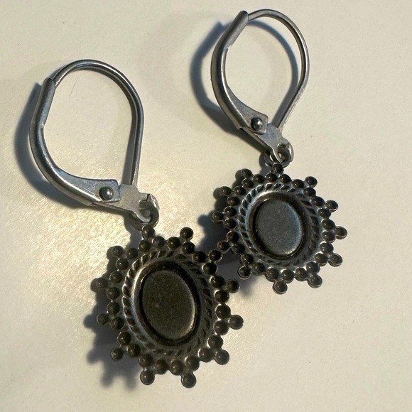 Baked Beads Lever Back Earrings silver opalescent purple pink - Picture 3 of 5